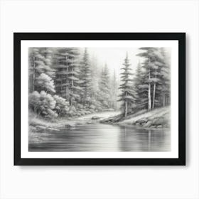 Quiet Inlet And Surrounding Forest Art Print