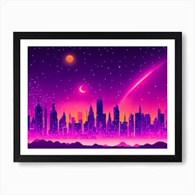 City Skyline Background Art Print