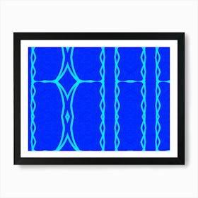 Blue And White Abstract Art Print