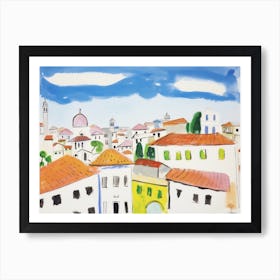 Vicenza Italy Cute Watercolour Illustration 1 Art Print