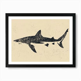 Zebra Shark Silhouette 5 Art Print