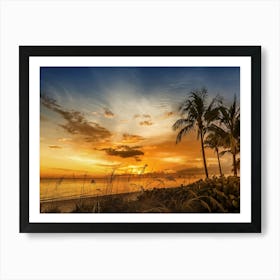 BONITA BEACH Bright Sunset Art Print