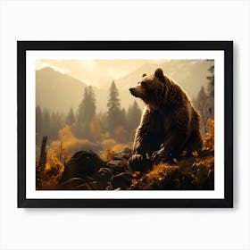 Mountain Majesty: Bear in its Natural Habitat Art Print