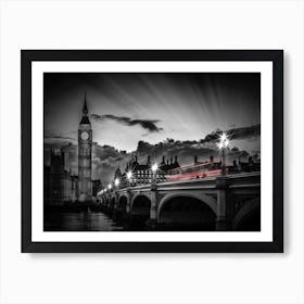 London Westminster Bridge At Sunset Art Print