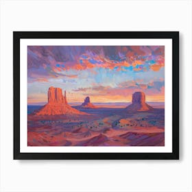 Western Sunset Landscapes Monument Valley Arizona 4 Art Print