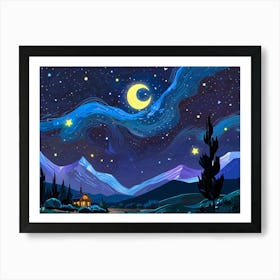 Starry Night Sky 29 Art Print