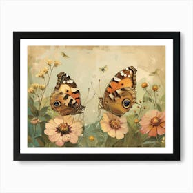 Floral Animal Illustration Butterfly 3 Art Print