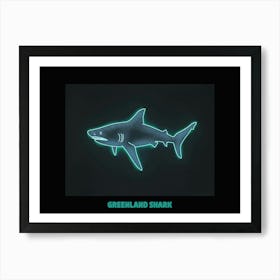 Neon Blue Greenland Shark 2 Poster Art Print