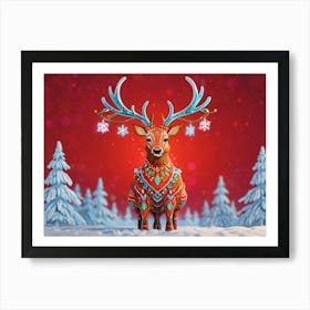 Christmas Deer 1 Art Print