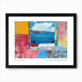 Santorini From The Window Series Poster Painting 3 Art Print