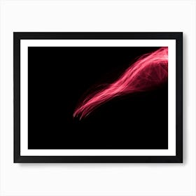 Glowing Abstract Curved Light Red And Pink Lines Rays Art Print