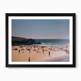 Day At The Beach Vintage Vibes, Portgual Colour Summer Travel Photography Art Print