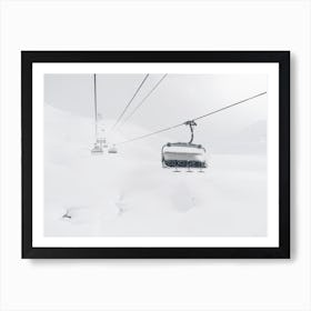 Ski Lift In Blizzard Affiche