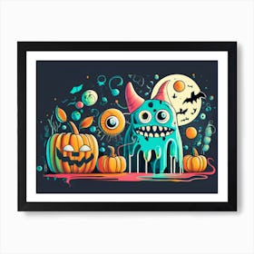 Halloween Colorful Monster 02 Art Print