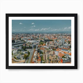 Beautiful view of Milan in summer. Aerial view Art Print