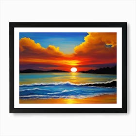 Sunset At The Beach 91 Art Print