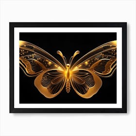 Golden Butterfly 11 Art Print