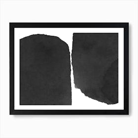 Minimal Black And White Abstract 01 Art Print