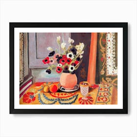 Table With Flowers, Matisse Anemones Colorful Vintage Art Art Print