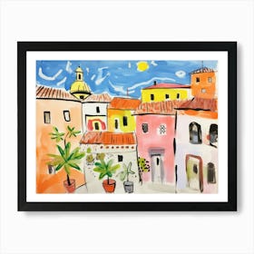 Modena Italy Cute Watercolour Illustration 2 Art Print