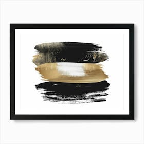 Gold And Black Abstract Painting 90 Art Print