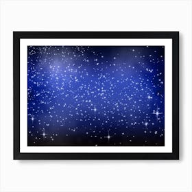 Blue Shade Shining Star Background Art Print