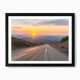 Road At Sunset Art Print