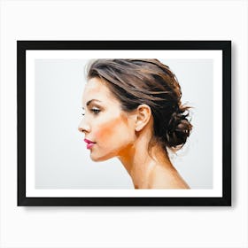 Side Profile Of Beautiful Woman Oil Painting 53 Art Print