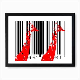 Funny Barcode Animals Art Illustration In Painting Style 115 Art Print