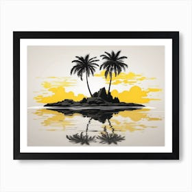 Palm Trees In The Water Art Print