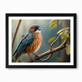 Bird Perched On A Branch Art Print