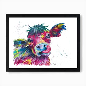 Colorful Baby Cow Art Print