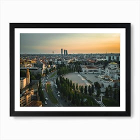 Sunset Milan city, Italy Art Print. Art Print