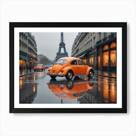 Paris, Vw Beetle Art Print