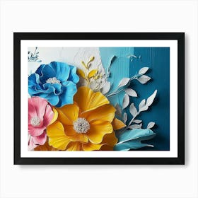 Cozy Modern Scene With A Spectacular Hyper Realistic Abstract Of Spring Flowers 1 Art Print