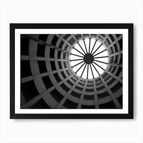 Architecture With Lines And Shapes, Black And White, Spiral Art Print