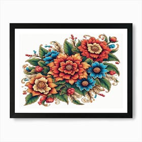 Russian Flowers 1 Art Print