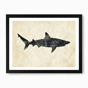 Grey Shark Silhouette 7 Art Print