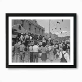 Crowd Watching Native Spanish American Dances At Fiesta, Taos, New Mexico By Russell Lee Art Print