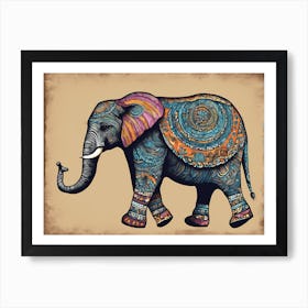 Indian Elephant art, 1114 Art Print