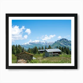 A view of the Mont Blanc from Col de Roselend in the french alps - summer mountain in France nature and travel photography by Christa Stroo Photography Art Print