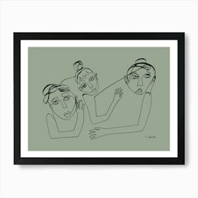 People, Green Art Print