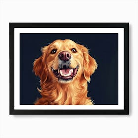 Profile Of The Golden Retriever 1 Art Print