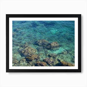 Clear blue Mediterranean Sea and rocks Art Print