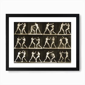 Two Men Boxing From The Animal Locomotion Art Print