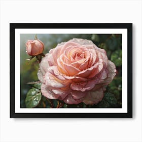 Pink Rose paintings art print Art Print