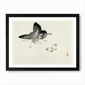 Butterflies, Kōno Bairei Art Print