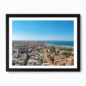 Panorama Aerial View Of South Tel Aviv Neighborhoods And Old Jaffa Art Print