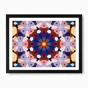 Purple Mosaic Mandala Flower 1 Art Print