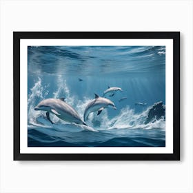 Beautiful Dolphins on the sea Art Print